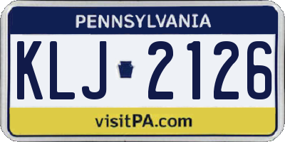 PA license plate KLJ2126