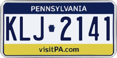 PA license plate KLJ2141