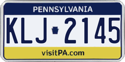 PA license plate KLJ2145