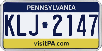 PA license plate KLJ2147