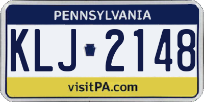 PA license plate KLJ2148