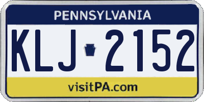 PA license plate KLJ2152