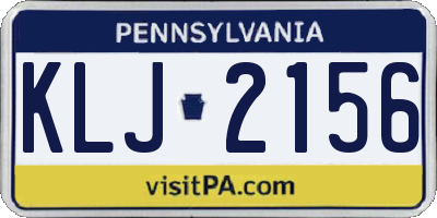 PA license plate KLJ2156