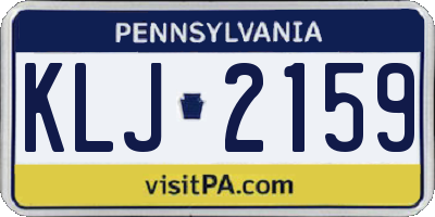 PA license plate KLJ2159