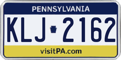 PA license plate KLJ2162