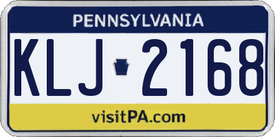 PA license plate KLJ2168