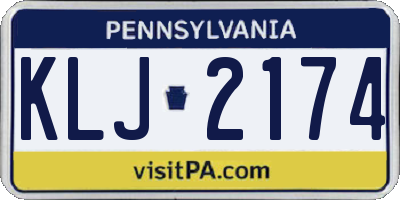 PA license plate KLJ2174