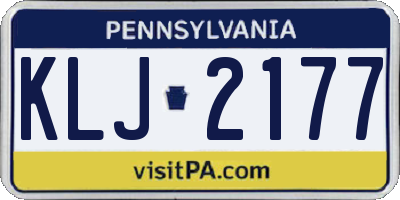 PA license plate KLJ2177