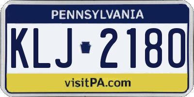 PA license plate KLJ2180
