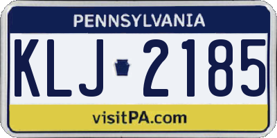 PA license plate KLJ2185