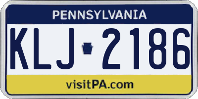 PA license plate KLJ2186