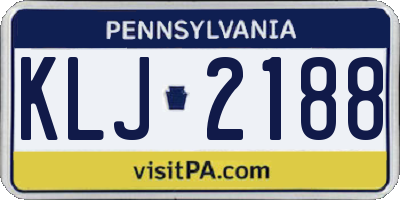 PA license plate KLJ2188