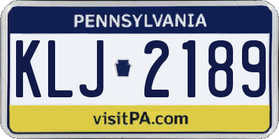 PA license plate KLJ2189