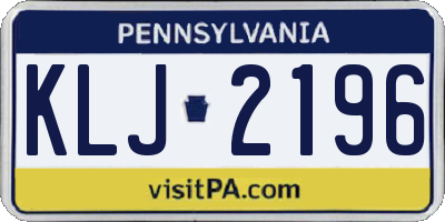 PA license plate KLJ2196