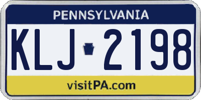 PA license plate KLJ2198
