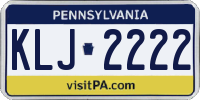 PA license plate KLJ2222