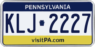 PA license plate KLJ2227