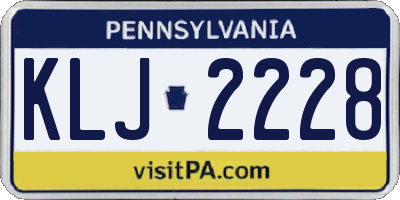 PA license plate KLJ2228