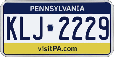 PA license plate KLJ2229