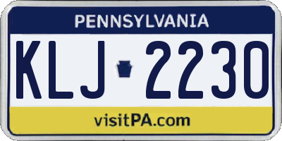 PA license plate KLJ2230