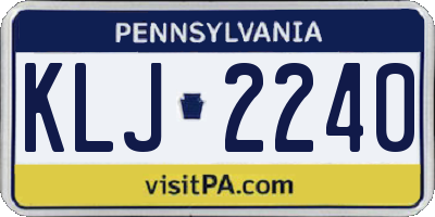 PA license plate KLJ2240