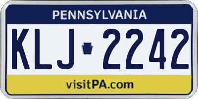 PA license plate KLJ2242