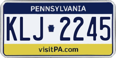 PA license plate KLJ2245