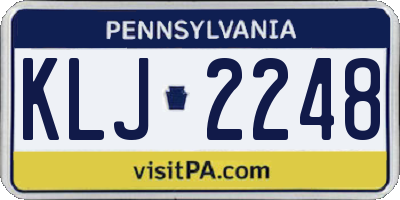 PA license plate KLJ2248