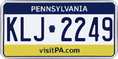 PA license plate KLJ2249
