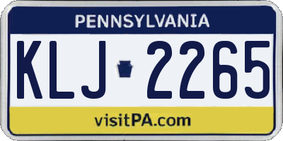 PA license plate KLJ2265
