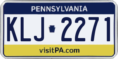 PA license plate KLJ2271