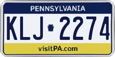 PA license plate KLJ2274