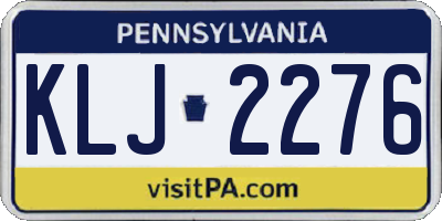 PA license plate KLJ2276