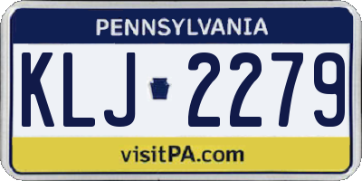 PA license plate KLJ2279
