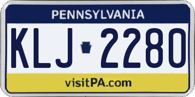 PA license plate KLJ2280