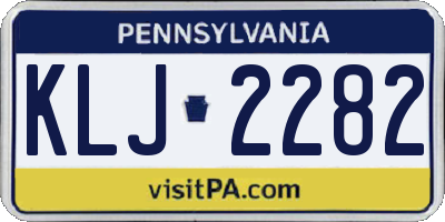 PA license plate KLJ2282