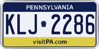 PA license plate KLJ2286