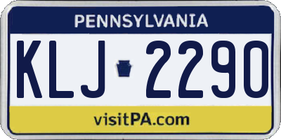 PA license plate KLJ2290