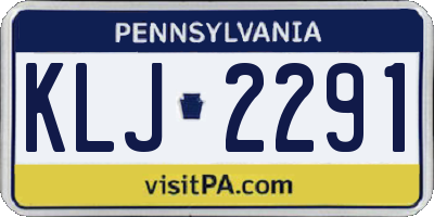 PA license plate KLJ2291