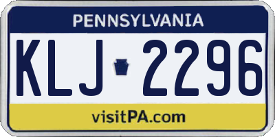 PA license plate KLJ2296