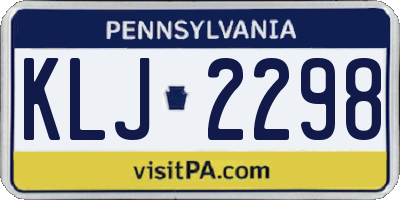 PA license plate KLJ2298