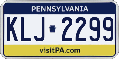 PA license plate KLJ2299