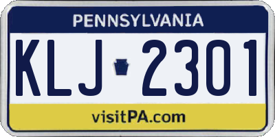 PA license plate KLJ2301