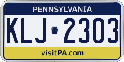 PA license plate KLJ2303