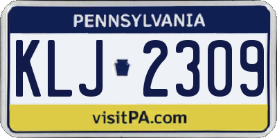 PA license plate KLJ2309