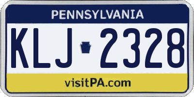 PA license plate KLJ2328