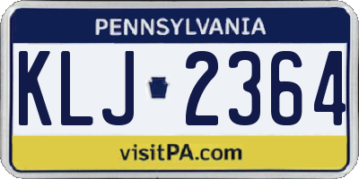 PA license plate KLJ2364