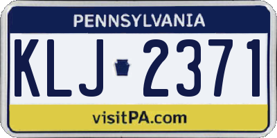 PA license plate KLJ2371