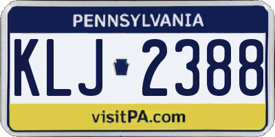 PA license plate KLJ2388