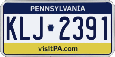 PA license plate KLJ2391